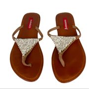 Unionbay Ice Rhinestone Sandals, Brown, Tan, 8