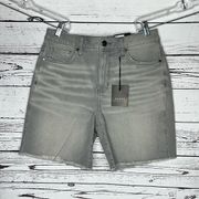 Simply Vera Wang NWT Size 8 Gray Denim Raw Hem High Rise 7” Inseam Jean Shorts