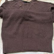 prAna Womens Milani Henley Dress Clove Small Organic Sweater Waffle Knit