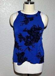 Peck&Peck | Black Velvet over Blue Tank Blouse