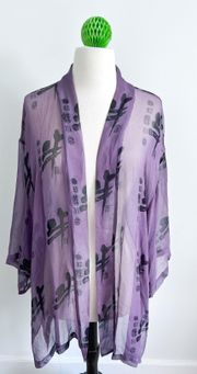 Banjara Kimono wrap size One Size purple black robe silk 
