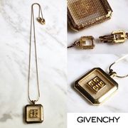 Vintage Givenchy Gold Plated Metal Pendant Necklace