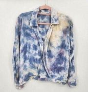 Young Fabulous & Broke Tie Dye Retro Hippie Y2K Women Small Colorful Top