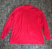 Red Mock Turtle Neck Long Sleeve