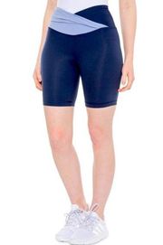 YOGALICIOUS Lux Crosstown‎ Hi Rise 7” Inseam Yoga Shorts Naval Academy/Purple