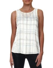 Nic + Zoe the lines white sheer embellished tank size small