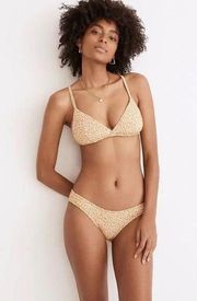 New Madewell Second Wave Floral Jacquard Classic Bikini Bottom Size XL