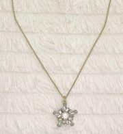 Banana Republic Gold Crystal Pendant Necklace