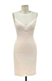 REISS Lansky Pencil Dress Faint Rose Pink White Lace Size 0