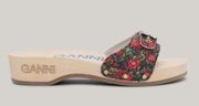 Ganni X Scholl Pescura Heel Sandals Red floral NEW SIZE 11