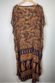 Earthbound Trading Womens Maxi Dress Size Small Paisley Oversized Boho Artsy