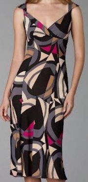 Diane Von Furstenberg DVF Silk Clooney Dress in Ovalberg Pink Print size 6