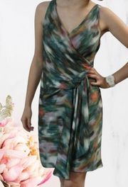 RACHEL Rachel Roy Watercolor Faux Wrap Dress~ Sz Small