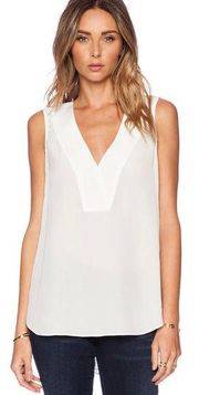 Derek Lam 10 Crosby Lace Back Silk Tank V-Neck in Soft White Size 4 Small