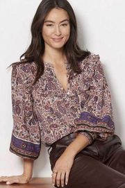 Cleobella Samara Ruffle Blouse Top - Organic Cotton