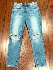 SPECIAL A Women’s Medium Wash Distressed High Rise Skinny Jeans Size 6