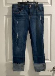 1822 Taylor Rolled Hem Distressed Denim Jeans