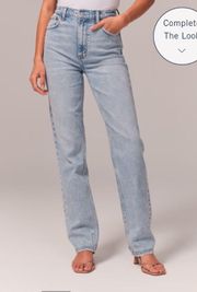 abercrombie curve love ultra high rise 90s straight jean