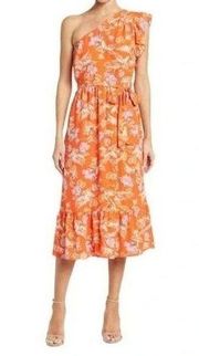 NWT Collective Concepts One Shoulder Floral Ruffle Tiered Dress Spring Summer M