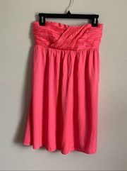 Alice and Olivia Pink Silk Strapless Dress