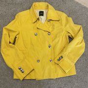 J. Crew Pea Coat Double Breasted Women's Size Medium Jacket  Yellow