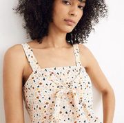 Madewell Women’s Tie-Front Cami Top in Terrazzo Size 0 Summer Spring Romantic