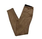 Lysse ' Mission Lace Up Danish Brown Faux Suede Pants Size Small NWT