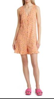 Nordstrom BP Orange Ditsy Floral Romper