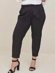 Torrid High Rise Pull on Tapered Black Slacks Elastic Waist Size 2