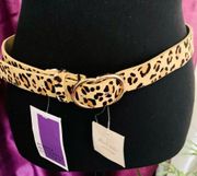 NWT Alter’d State leopard Print Belt with Gold Twin loops Size S