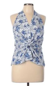 KAARI inked floral sleeveless buttondown La dolce vida top 