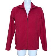 Raspberry Red Fleece Zip Up Jacket Medium