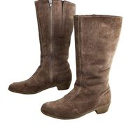 Morlands Womens Boots Brown 6.5 Tall Low Heel Weatherproof Sheepskin Vintage