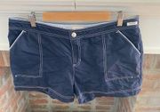 Womens Nautica XL Navy Water Resistant Shortie Shorts White Stitching