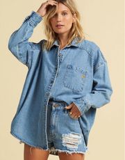 Billabong X The Salty Blonde Oversize Salty In Paradise Denim Size Medium