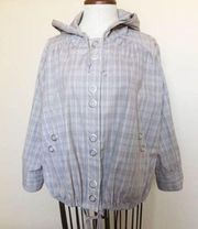 MNG Mango‎ Tan Plaid Light Hooded Jacket