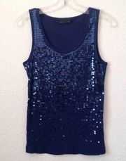 Ladies' apostrophe Front-Sequined Ribbed Tank top