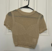 Tan Crochet Tee