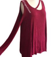 Cold Shoulder Top Deconstructed Maroon M