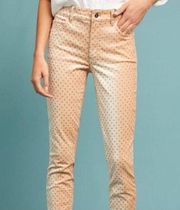 Anthropologie Pilcro Velvety Polka Dot High Rise Skinny Jeans 27