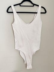 White Ribbed Body Suit 