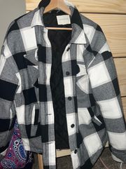 Black And White Flannel Jacket