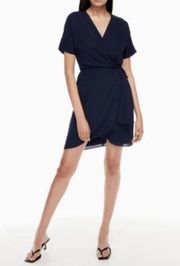 ARITZIA BABATON Navy Wallace Dress Wrap Size Small