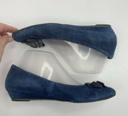 Jeffrey Campbell Ibiza Reagle Kitten Wedge Shoes Blue Suede Leather Women’s 6.5