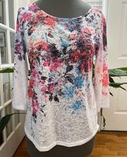 NWT Orvis Burnout Floral Print Top Blouse See Description