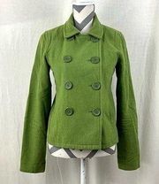 Abercrombie & Fitch Green Wool Pea Coat - Size S