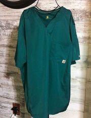 Green carhartt force scrub top nurse shirt doctors shirt carhartt clothing large