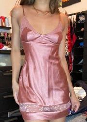 Victoria’s Secret mauve pink satin lace slip dress