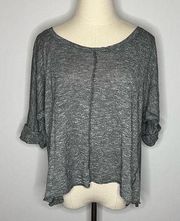 ONE STAR Gray Crop Top Shirt Large