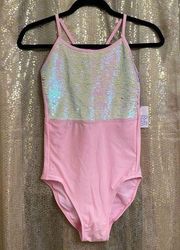 More Than  girls flip sequin pink one piece swimsuit XL (14/16) NWT